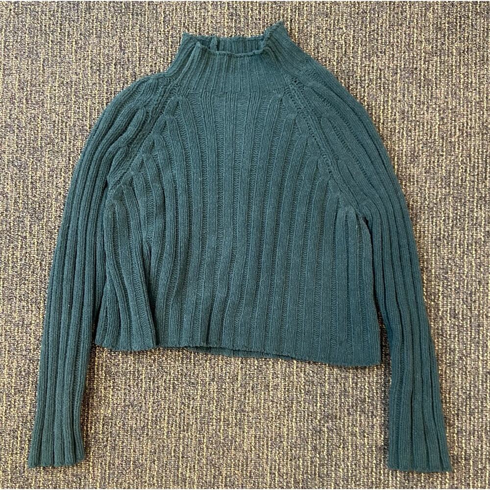 Cropped American Eagle Sweater green small S polyester long-sleeve